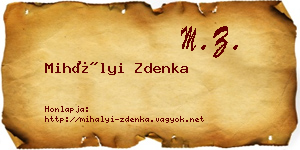 Mihályi Zdenka névjegykártya